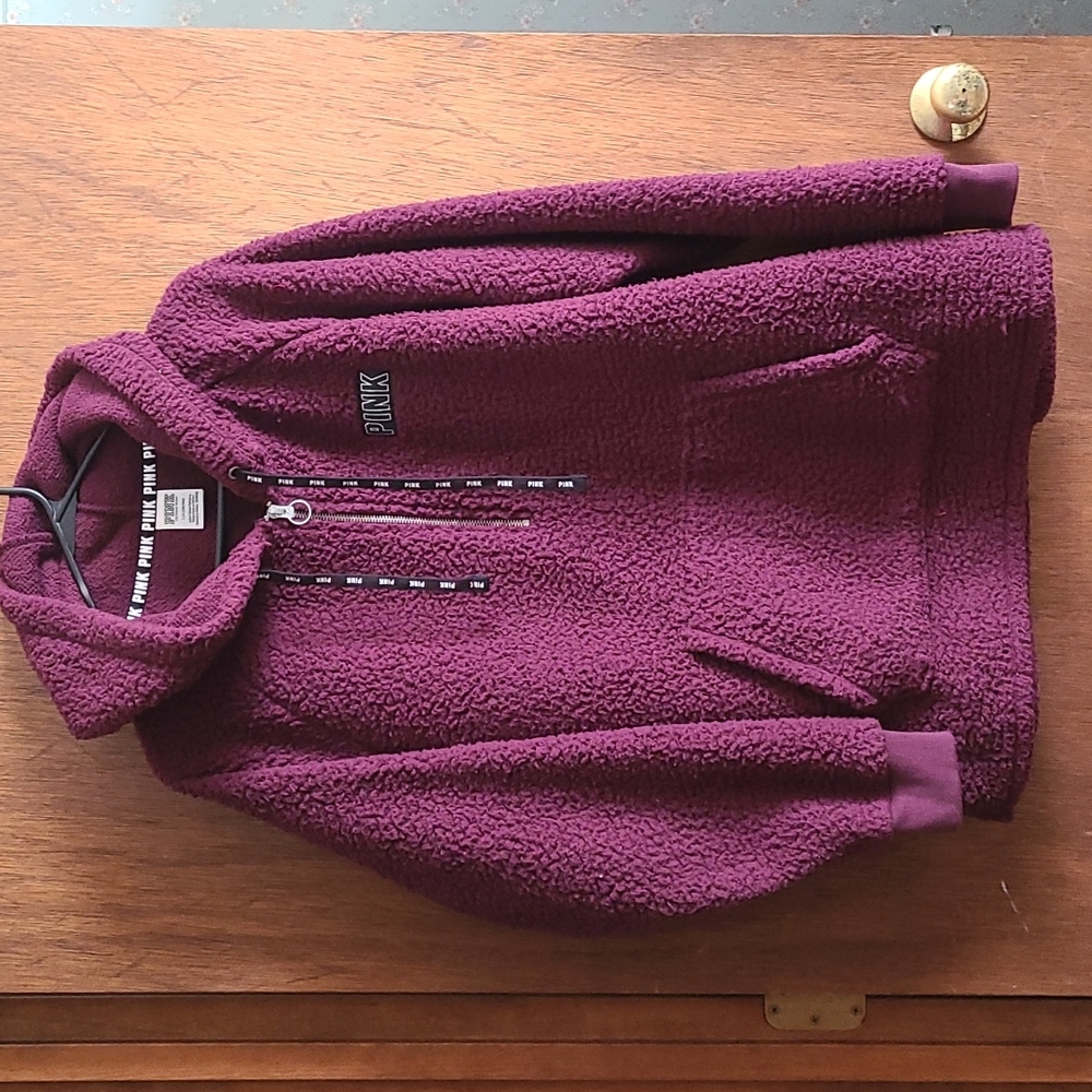 Hooded serpa half-zip pullover from VS Pink
